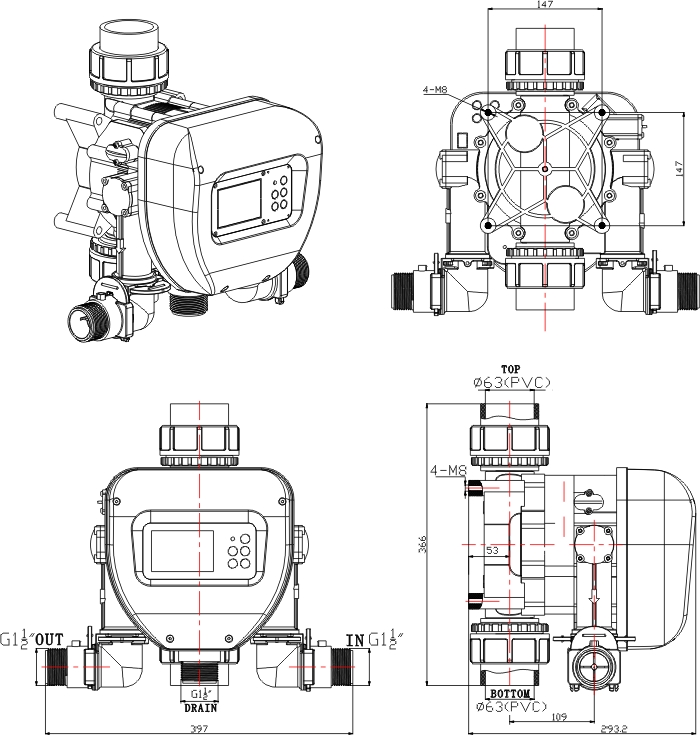 GL10-1S control valve dimensions